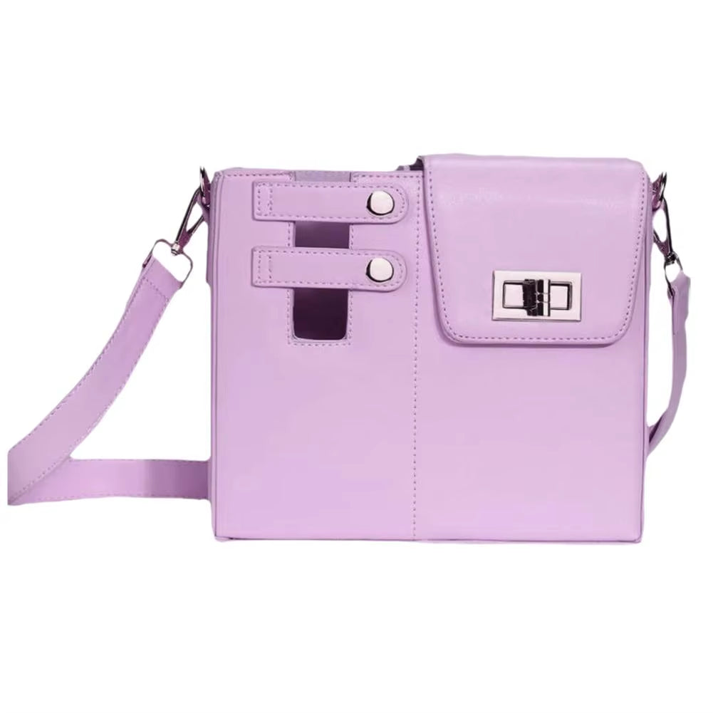 Portable Outdoor Crossbody Water Bottle Carrier, Adjustable Strap PU Leather Bag