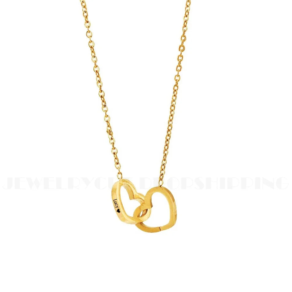 Rotaring Rose Box with Custom Double Heart Engraved Name