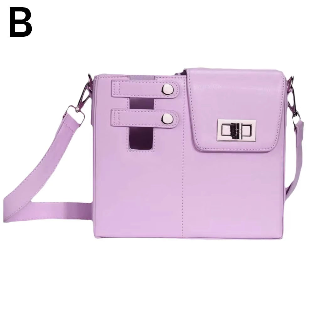 Portable Outdoor Crossbody Water Bottle Carrier, Adjustable Strap PU Leather Bag