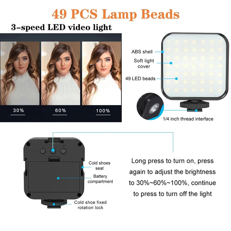 Phone Holder Photography Kit, LED Lighting, Microphone, Tripod & Stabilizer for Videos