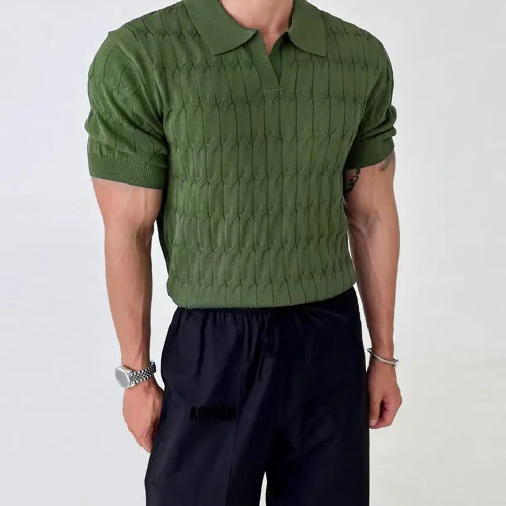 ALDRIX" Lucio Cable Knit Polo