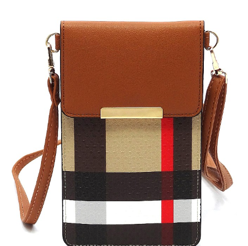 Ivy Plaid Crossbody Phone Purse