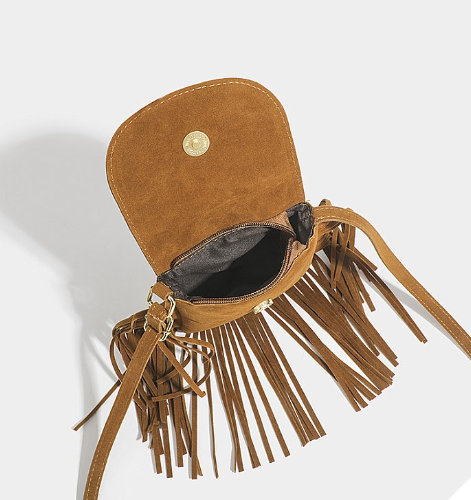 Lila Fringe Elegance Crossbody