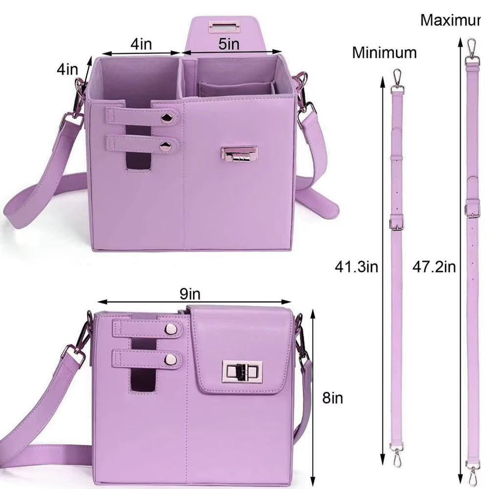 Portable Outdoor Crossbody Water Bottle Carrier, Adjustable Strap PU Leather Bag